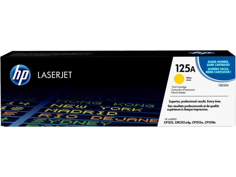 HP 125A Yellow Original LaserJet Toner Cartridge (CB542A) HP 125A Yellow Original LaserJet Toner Cartridge (CB542A)