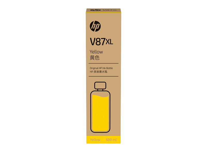 HP V87XL 500-ml Yellow Bottled Ink Cartridge (7FN96A)